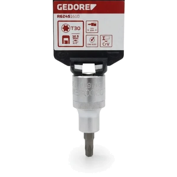CHAVE SOQUETE 1/2 TORX CURTA TX T30 GEDORE RED